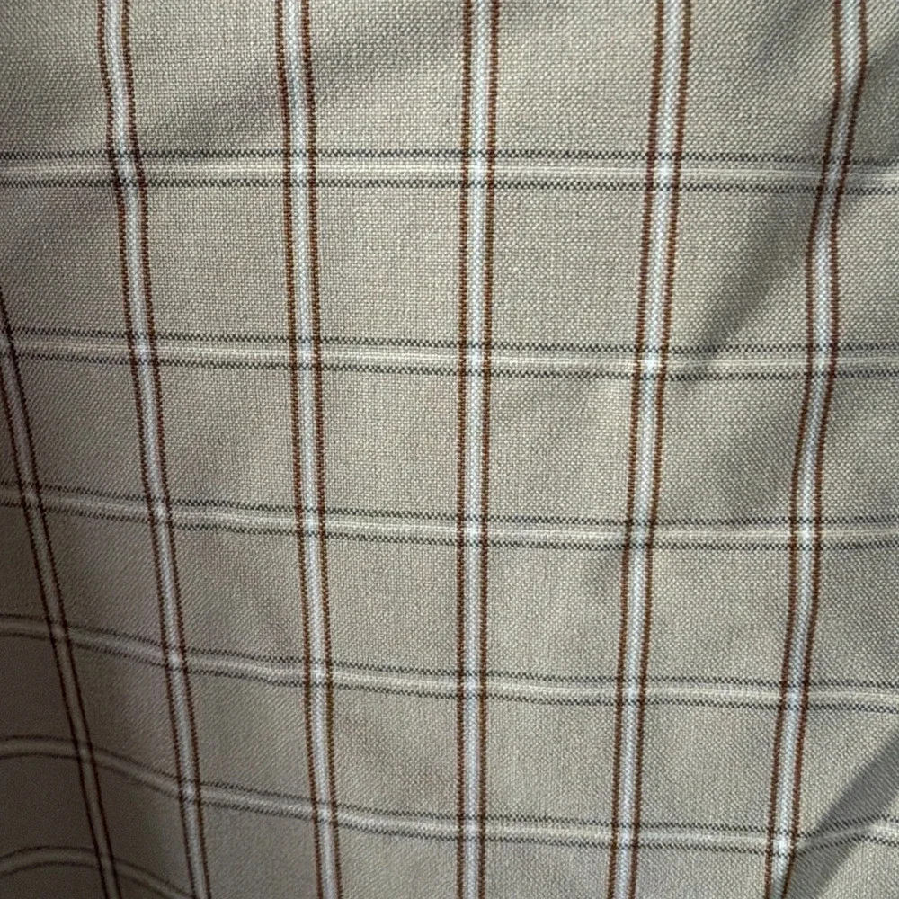 ASOS Design Mens 3XL Harrington Jacket Beige Plaid Check Full Zip Stretch Retro